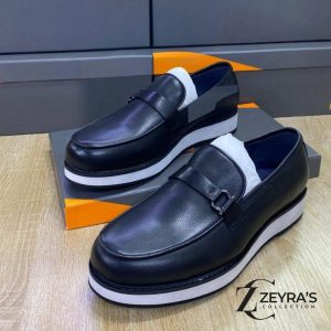 Zeyra Executive Horsebit Loafers – Premium Black Leather Men's Dress Shoes